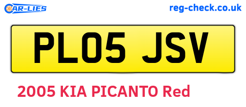 PL05JSV are the vehicle registration plates.