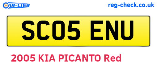 SC05ENU are the vehicle registration plates.