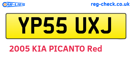 YP55UXJ are the vehicle registration plates.