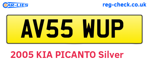 AV55WUP are the vehicle registration plates.