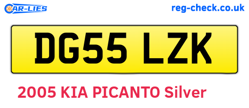 DG55LZK are the vehicle registration plates.
