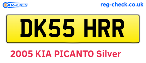 DK55HRR are the vehicle registration plates.