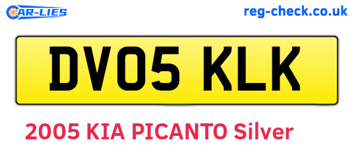 DV05KLK are the vehicle registration plates.