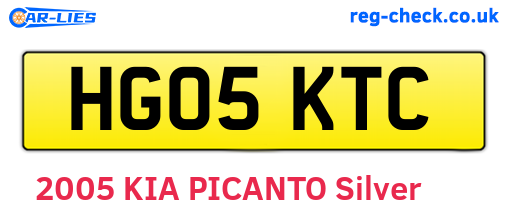 HG05KTC are the vehicle registration plates.