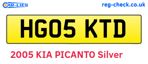 HG05KTD are the vehicle registration plates.