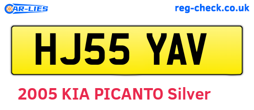 HJ55YAV are the vehicle registration plates.