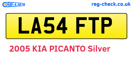LA54FTP are the vehicle registration plates.