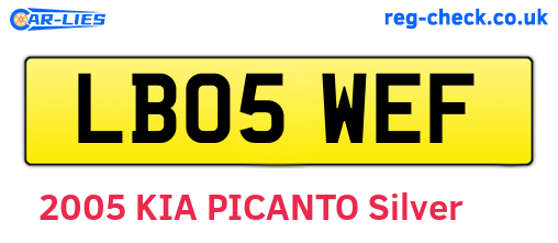 LB05WEF are the vehicle registration plates.