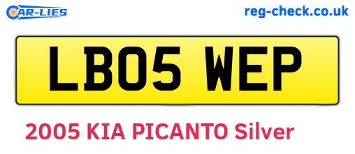 LB05WEP are the vehicle registration plates.