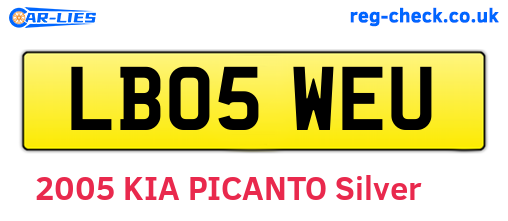 LB05WEU are the vehicle registration plates.