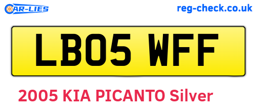 LB05WFF are the vehicle registration plates.