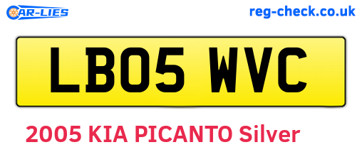 LB05WVC are the vehicle registration plates.