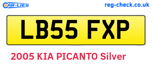 LB55FXP are the vehicle registration plates.