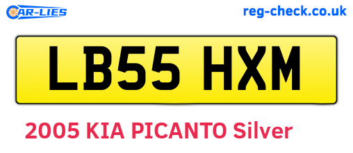 LB55HXM are the vehicle registration plates.