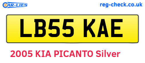 LB55KAE are the vehicle registration plates.