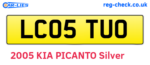 LC05TUO are the vehicle registration plates.