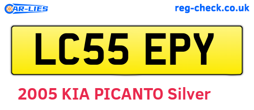 LC55EPY are the vehicle registration plates.