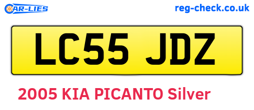 LC55JDZ are the vehicle registration plates.