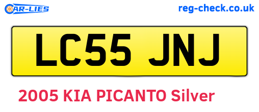 LC55JNJ are the vehicle registration plates.