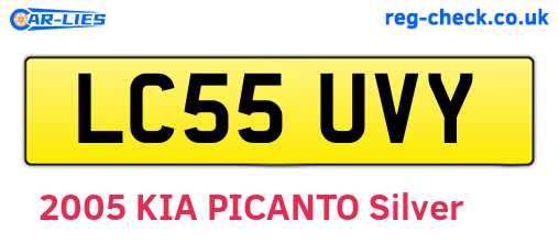 LC55UVY are the vehicle registration plates.