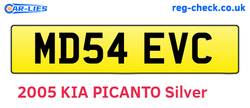MD54EVC are the vehicle registration plates.