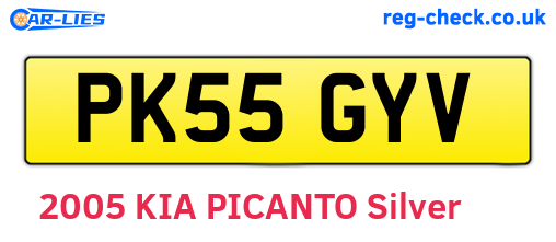 PK55GYV are the vehicle registration plates.