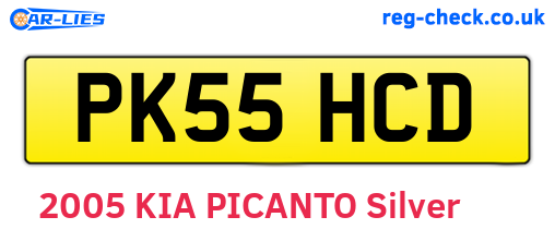 PK55HCD are the vehicle registration plates.