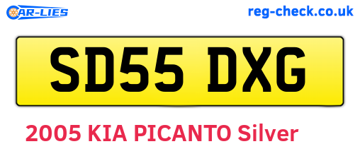 SD55DXG are the vehicle registration plates.