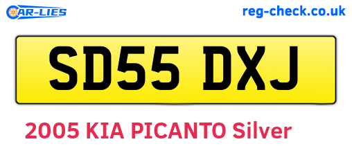 SD55DXJ are the vehicle registration plates.