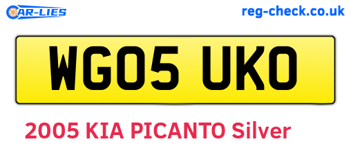 WG05UKO are the vehicle registration plates.