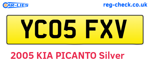YC05FXV are the vehicle registration plates.