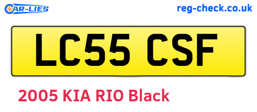 LC55CSF are the vehicle registration plates.