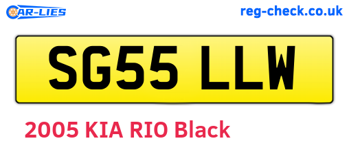SG55LLW are the vehicle registration plates.