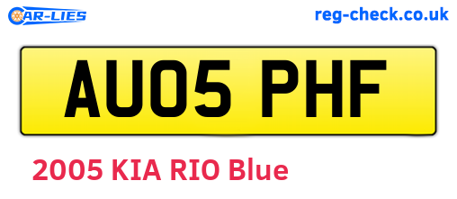 AU05PHF are the vehicle registration plates.