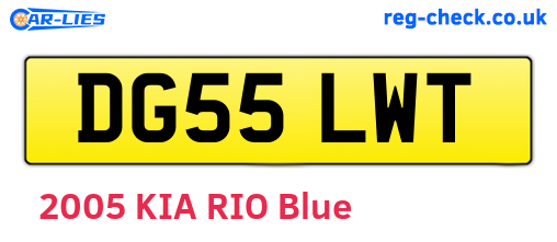 DG55LWT are the vehicle registration plates.