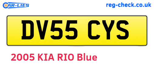 DV55CYS are the vehicle registration plates.