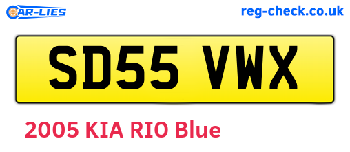 SD55VWX are the vehicle registration plates.