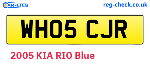 WH05CJR are the vehicle registration plates.