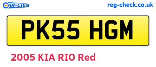 PK55HGM are the vehicle registration plates.