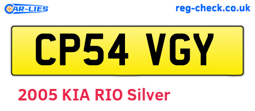 CP54VGY are the vehicle registration plates.