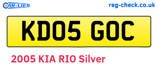 KD05GOC are the vehicle registration plates.