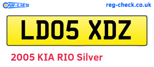 LD05XDZ are the vehicle registration plates.