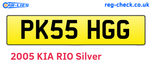 PK55HGG are the vehicle registration plates.