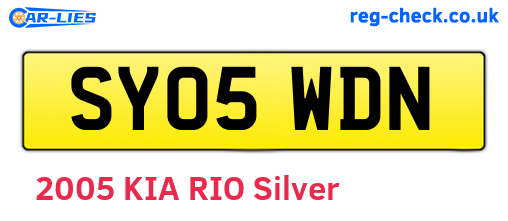 SY05WDN are the vehicle registration plates.