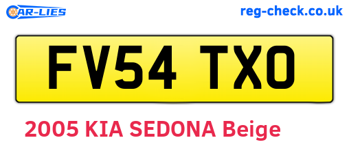 FV54TXO are the vehicle registration plates.