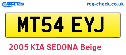 MT54EYJ are the vehicle registration plates.