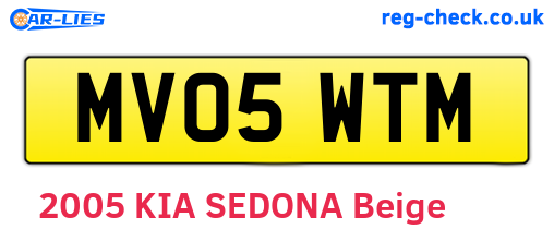 MV05WTM are the vehicle registration plates.