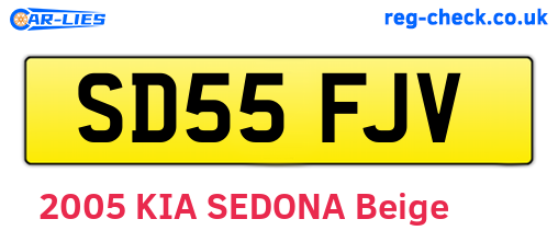 SD55FJV are the vehicle registration plates.