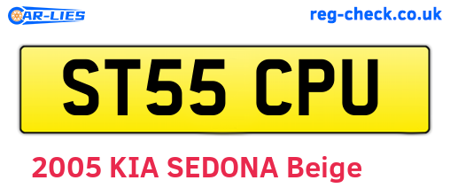 ST55CPU are the vehicle registration plates.