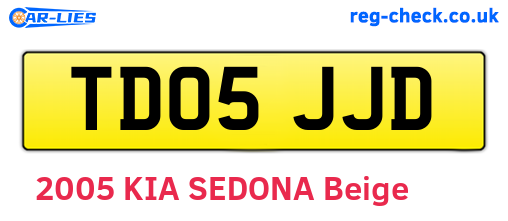 TD05JJD are the vehicle registration plates.
